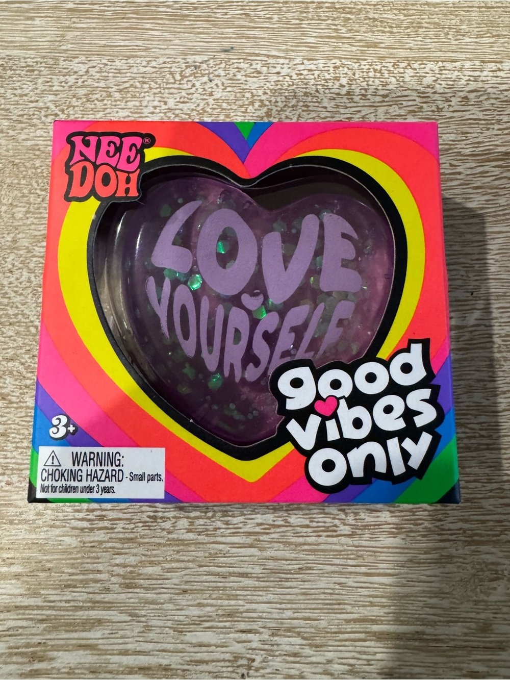 NeeDoh Good Vibes Only Heart Fidget Toy “ Love Yourself “